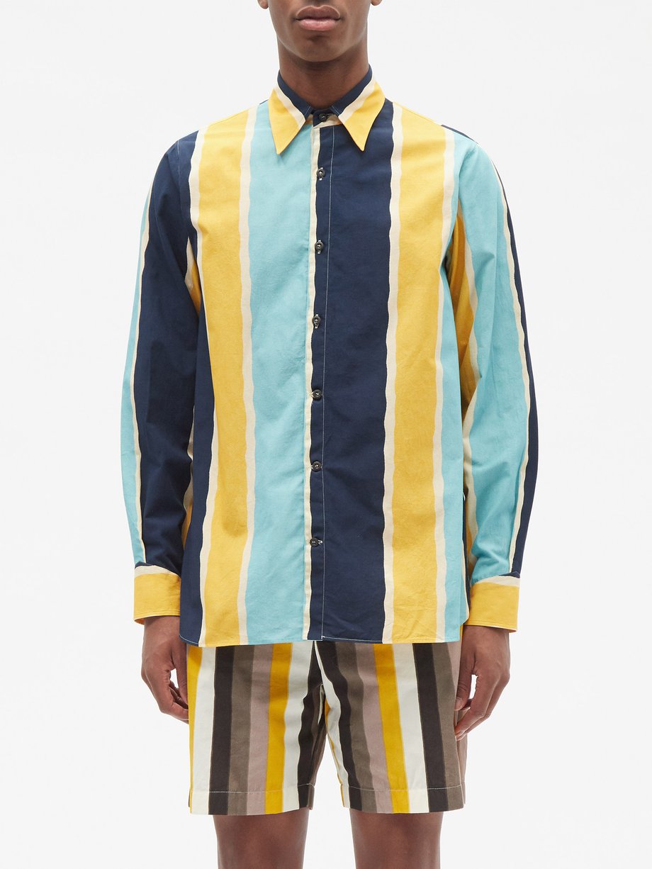 Prada Striped cotton-poplin shirt
