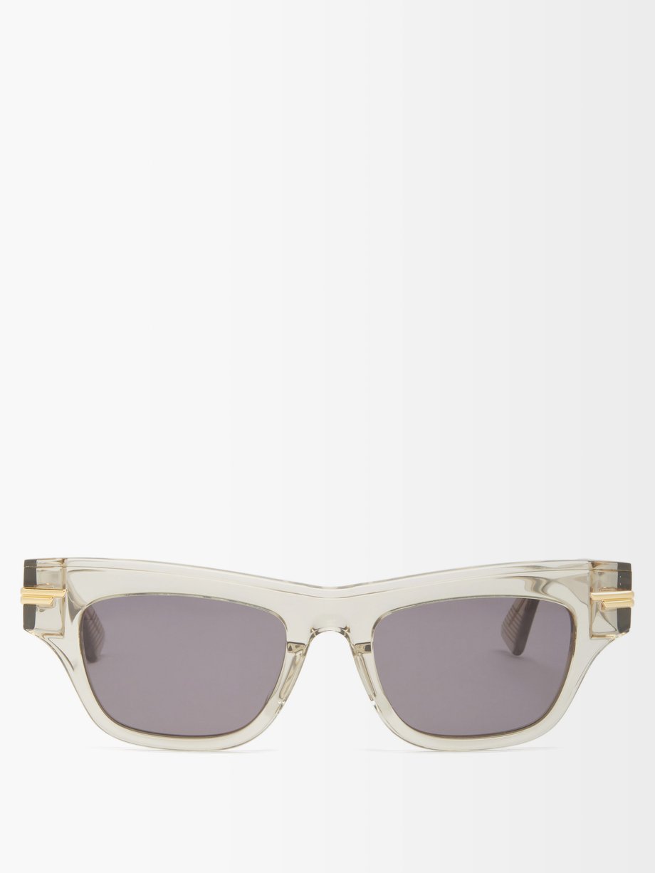 Bottega Veneta Eyewear (Bottega Veneta) Cat-eye acetate and metal sunglasses