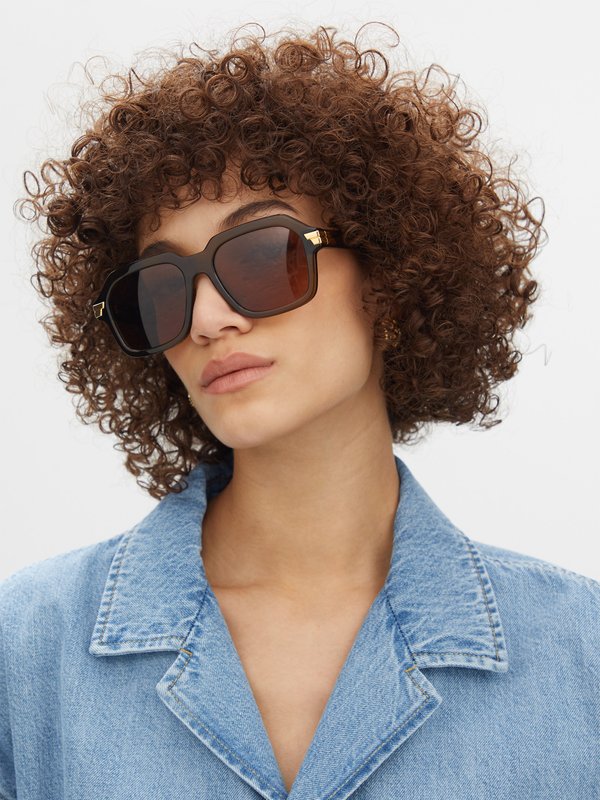 Bottega Veneta Eyewear (Bottega Veneta) Oversized square acetate sunglasses