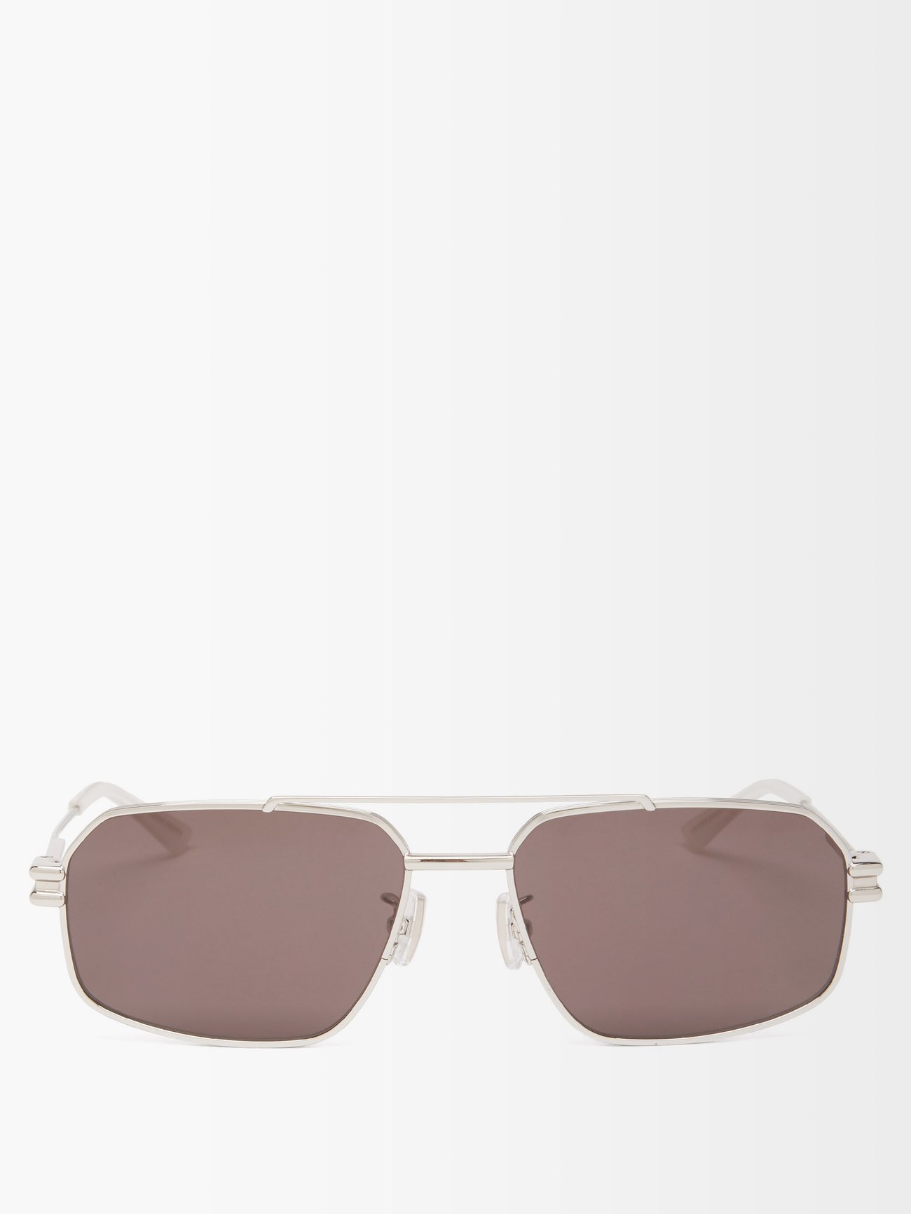 Metallic Lock angular aviator sunglasses, Bottega Veneta