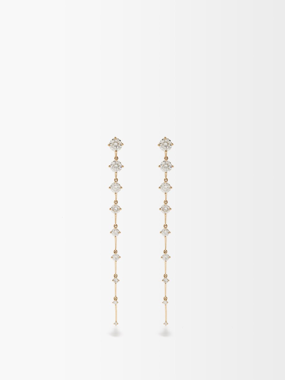 Fernando Jorge Sequence diamond & 18kt gold drop earrings