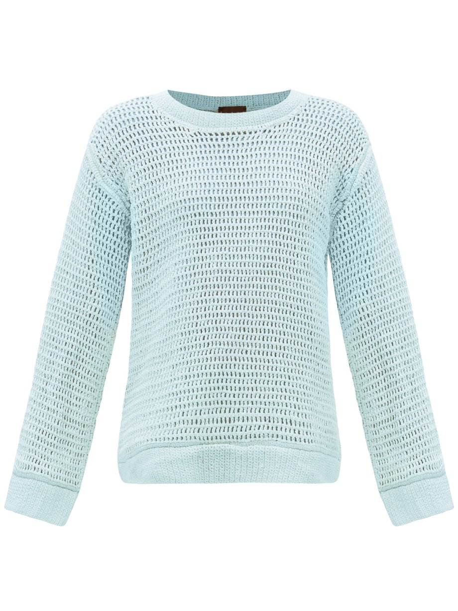 Blue Oversized cotton-crochet sweater | Albus Lumen | MATCHESFASHION US