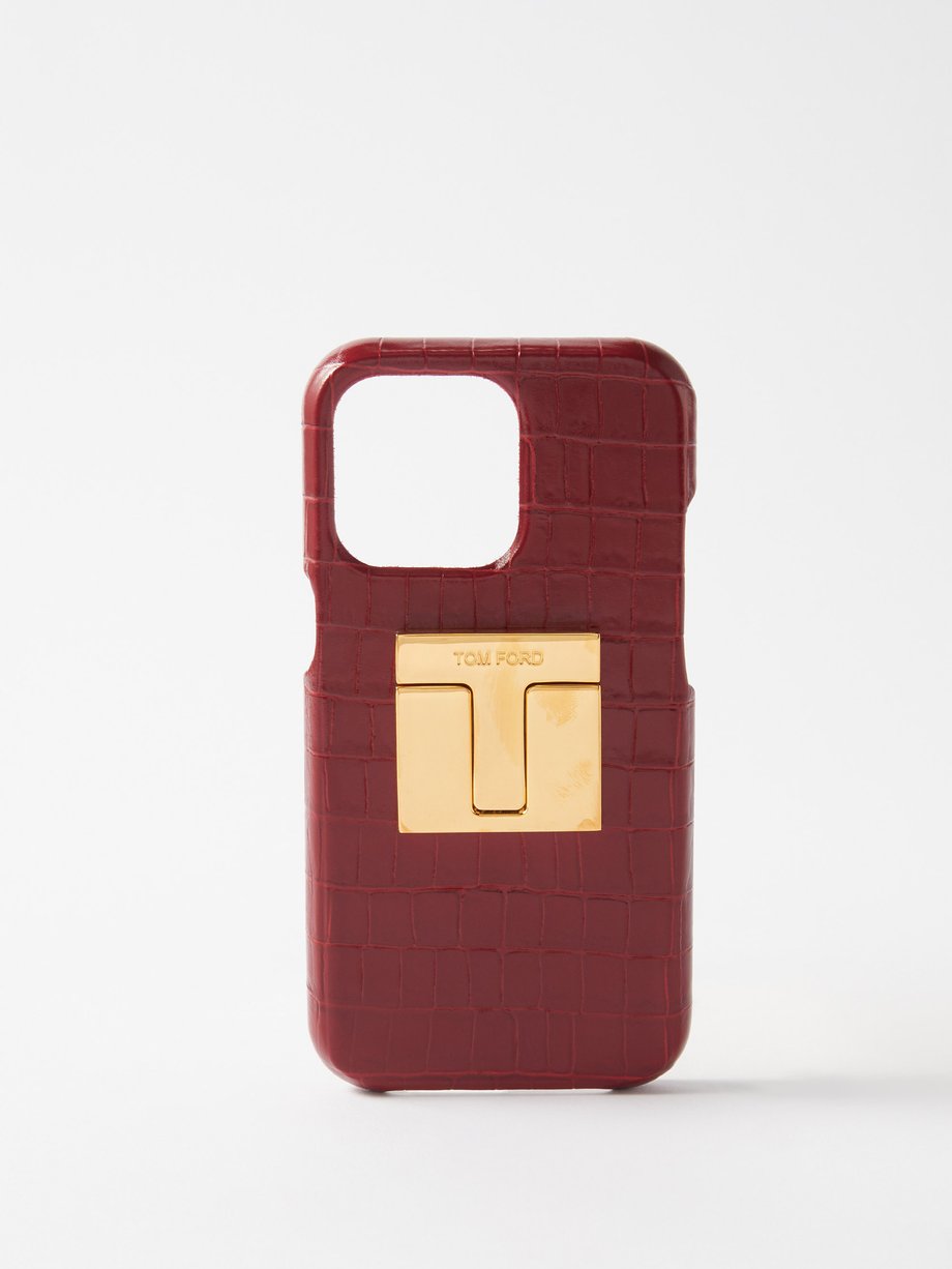 Red Crocodile-effect leather iPhone® 12 case | Tom Ford | MATCHESFASHION AU