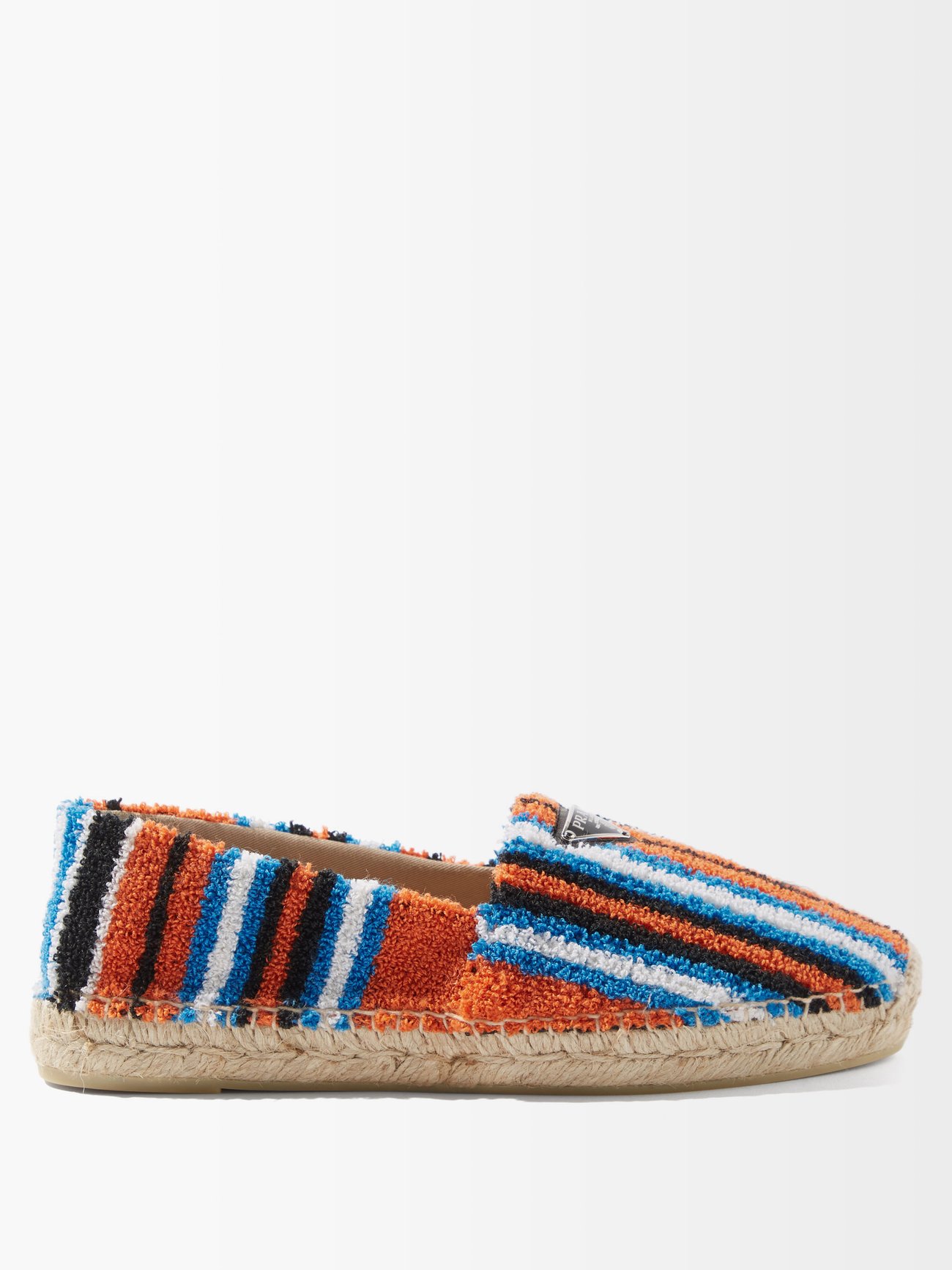 Triangle logo-plaque striped-terry espadrilles