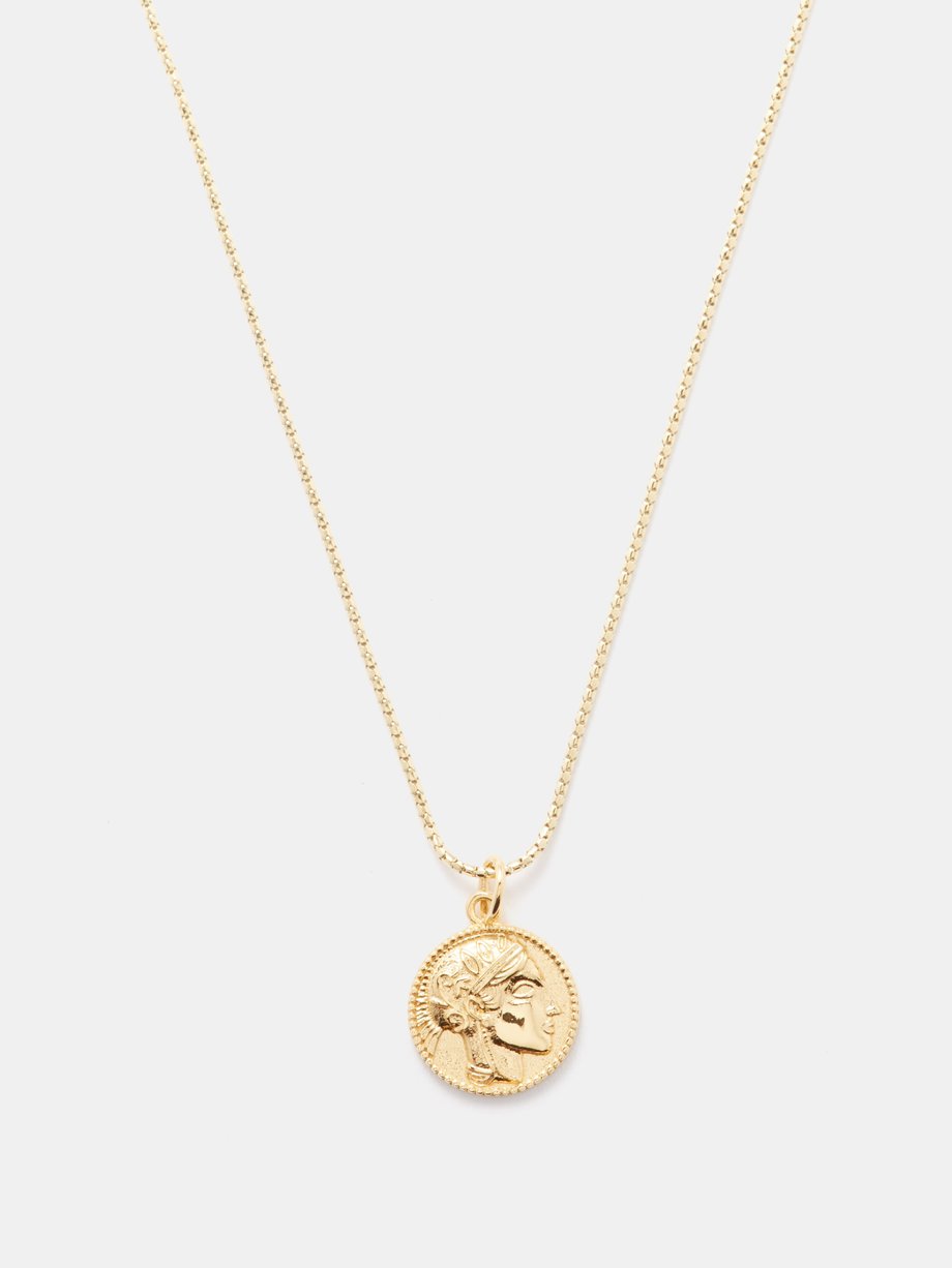 Gold Athena coin charm & gold-plated necklace | Hermina Athens | MATCHES UK