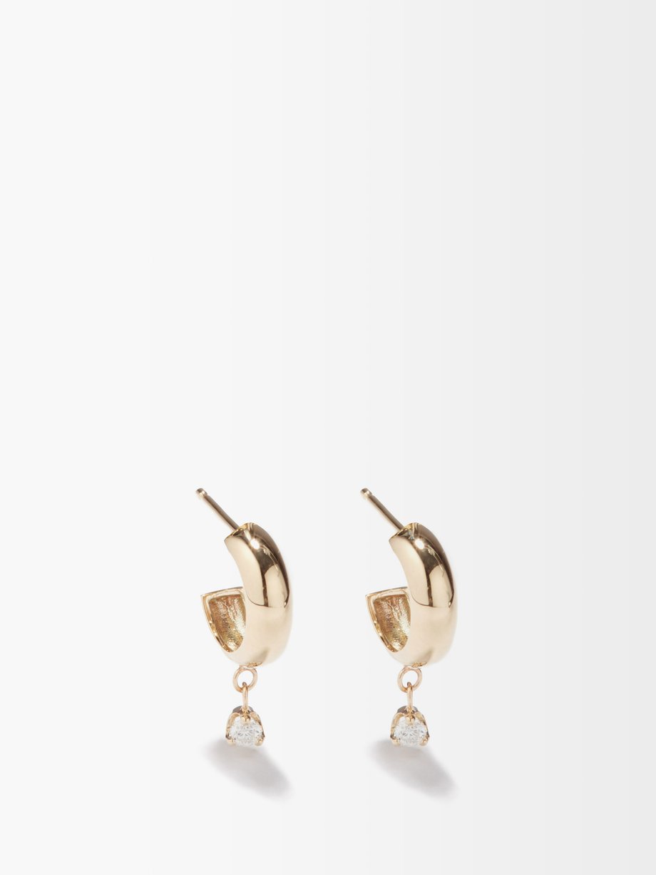 Zoë Chicco Diamond & 14kt-gold hoop earrings