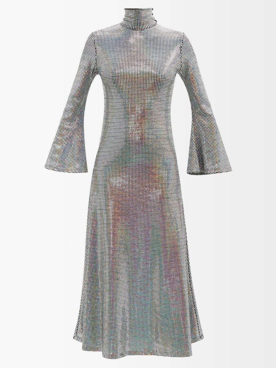 Dodo Bar Or Amaliya bell-sleeve sequinned-jersey dress