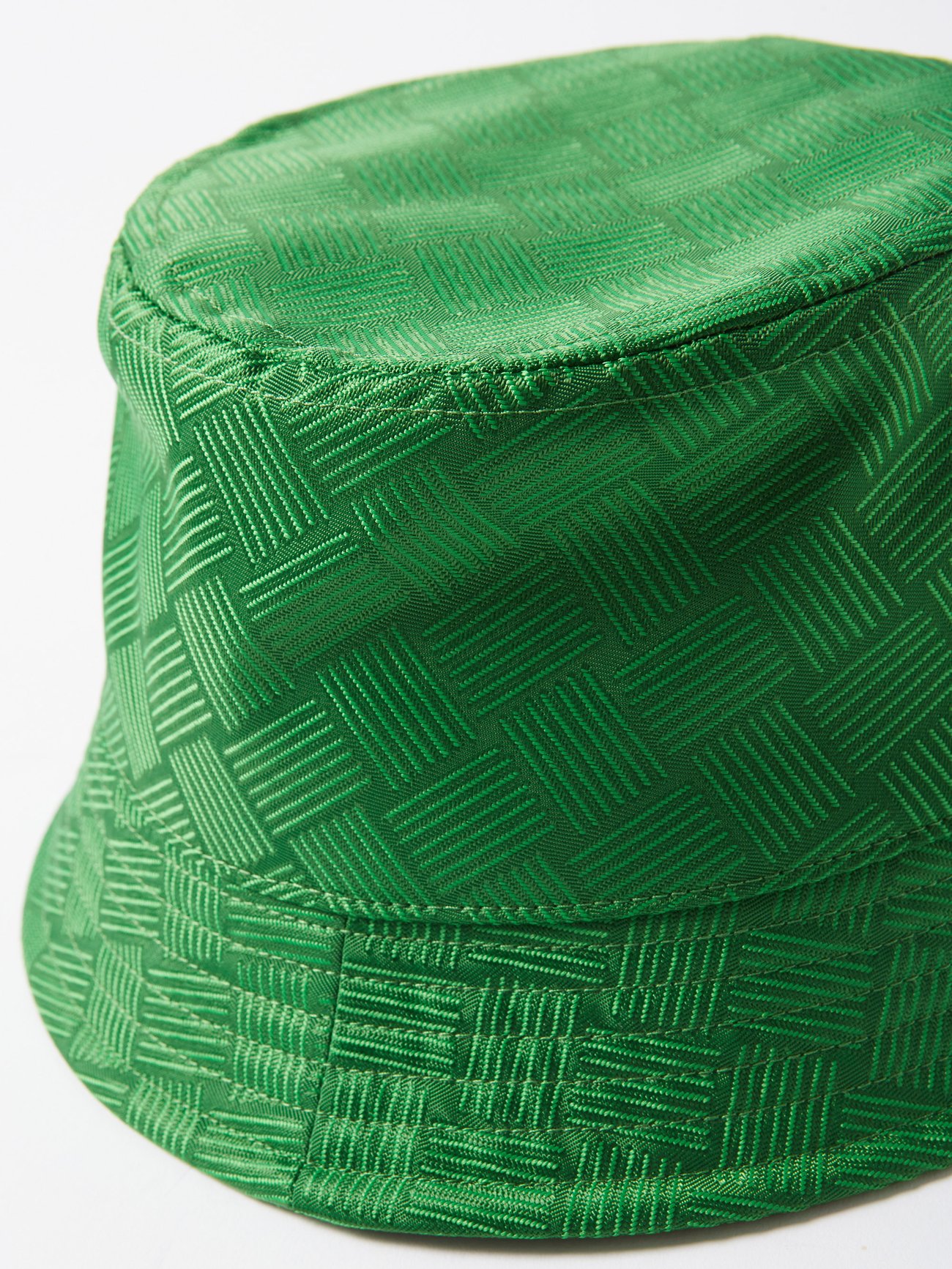 Green Intrecciato-jacquard nylon bucket hat | Bottega Veneta