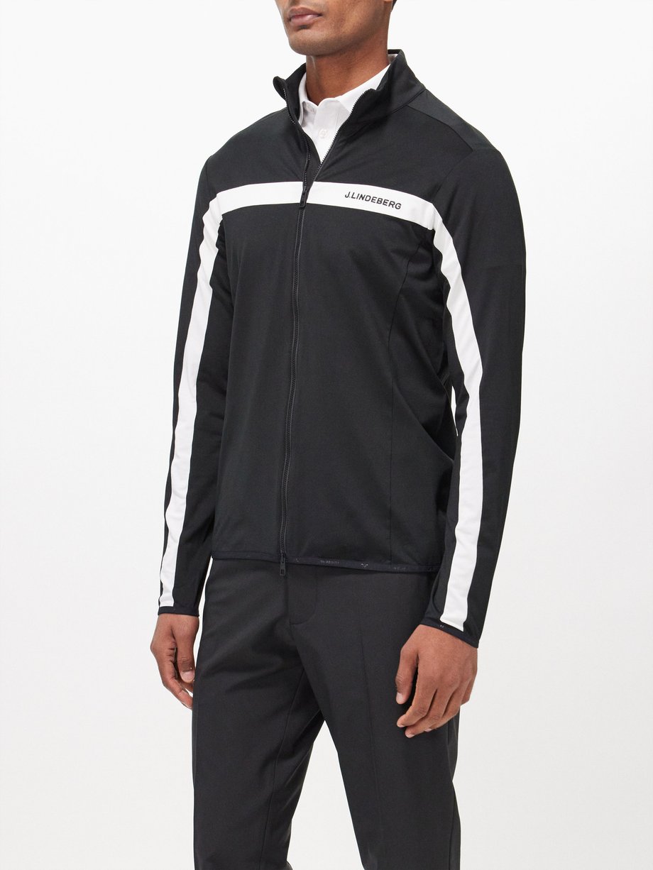 Black Jarvis logo-print jersey track jacket | J.Lindeberg | MATCHES UK