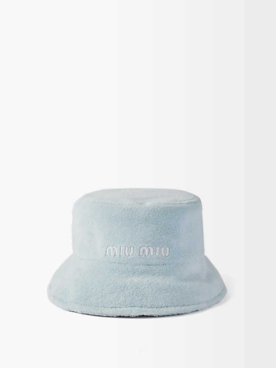 Miu Miu Logo-embroidered cotton-blend terry bucket hat