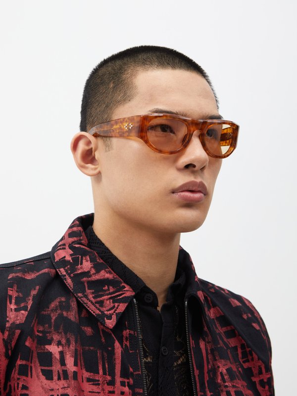 Jacques Marie Mage Clyde round tortoiseshell-acetate sunglasses
