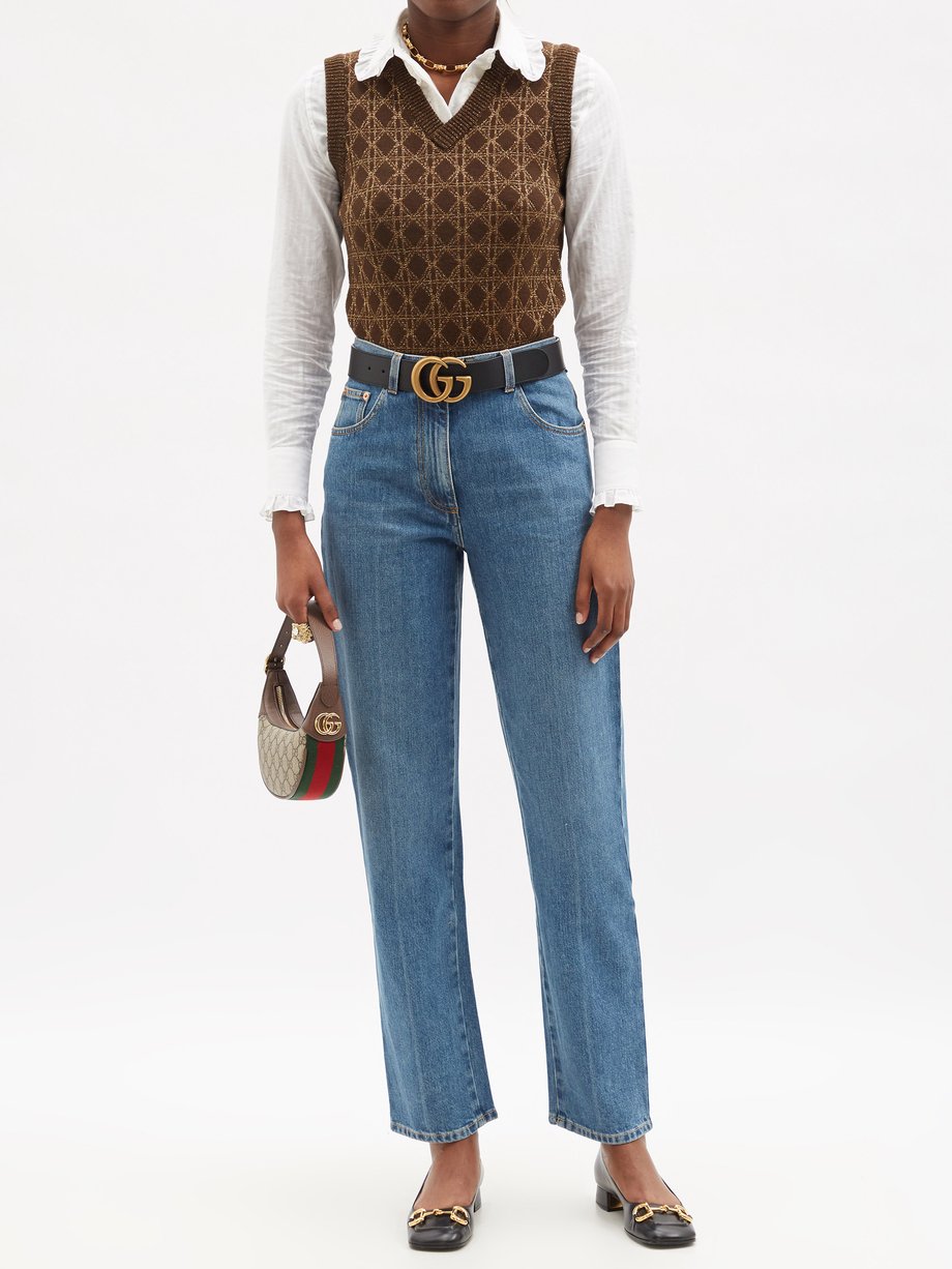 Gucci Horsebit high-rise straight-leg jeans