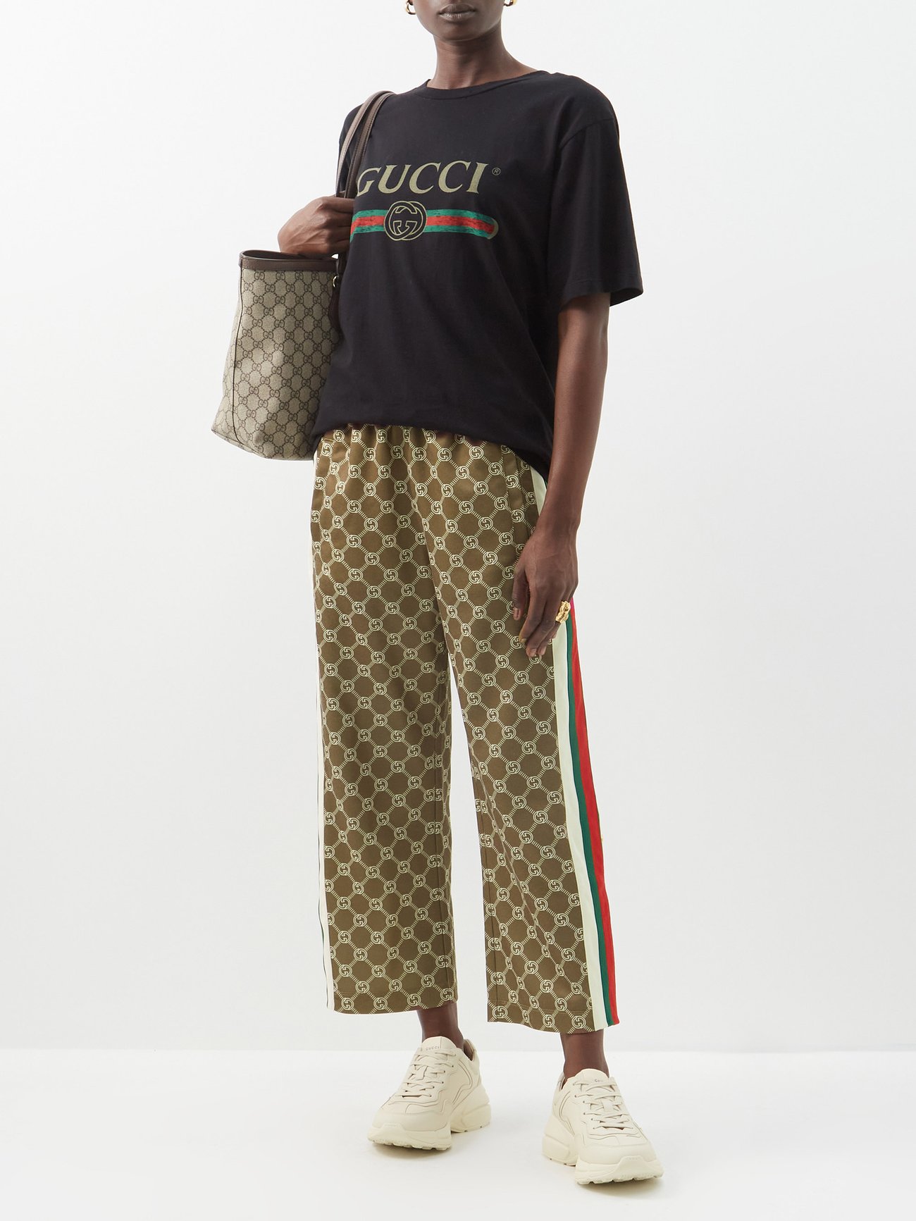 logo-stripe trousers, Gucci