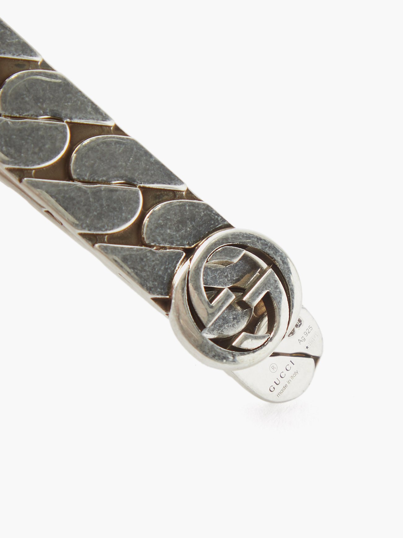 Gucci Moneyclip with G motif in aged sterling silver