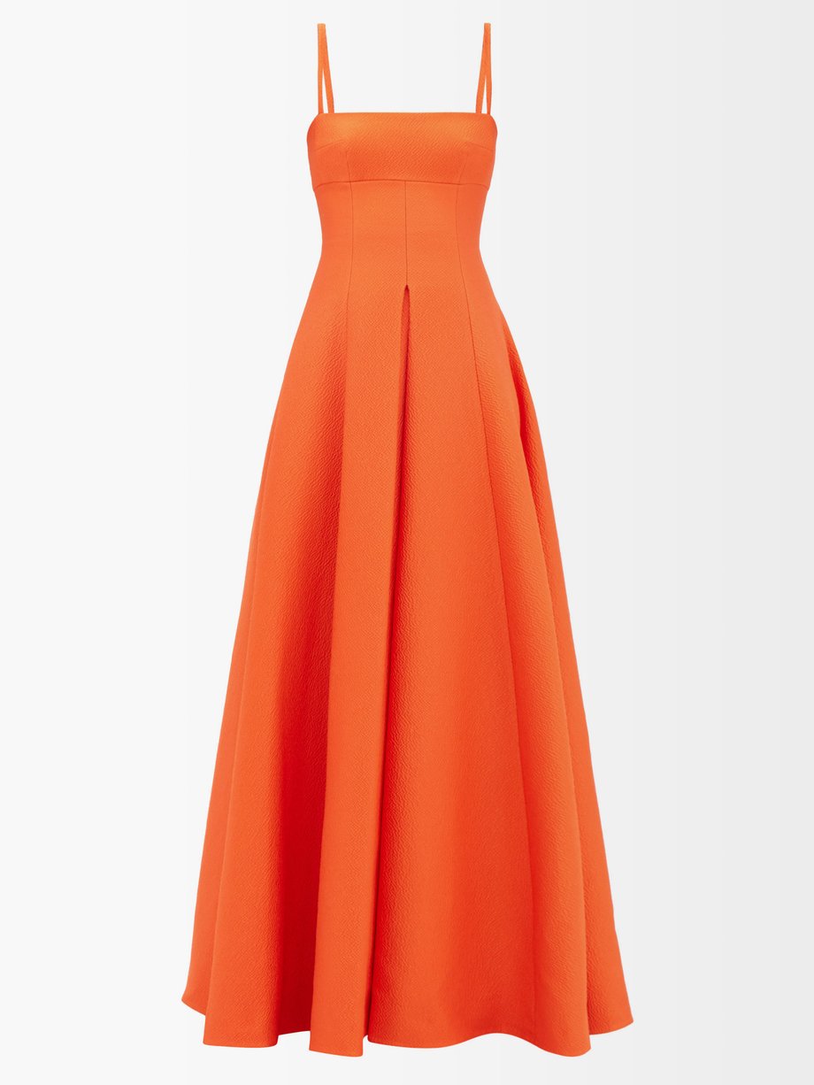 Orange Oceana taffeta gown | Emilia Wickstead | MATCHESFASHION US