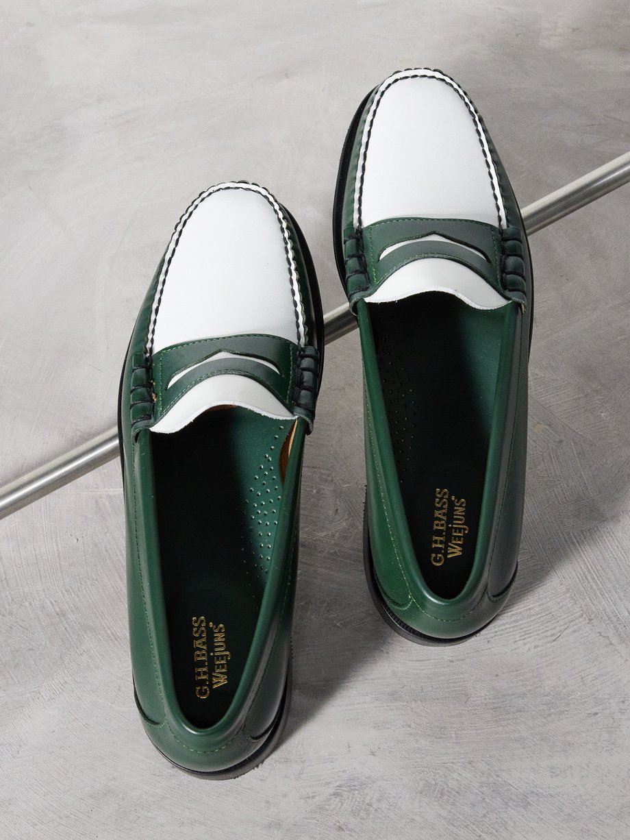 Green Weejuns Heritage Larson leather loafers | G.H. BASS | MATCHES UK