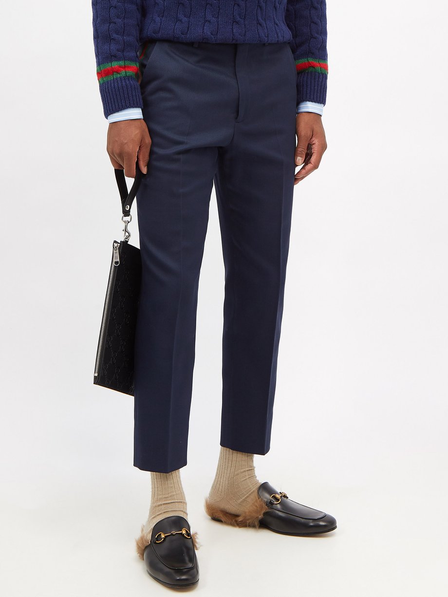 Gucci Cotton-twill slim-leg trousers