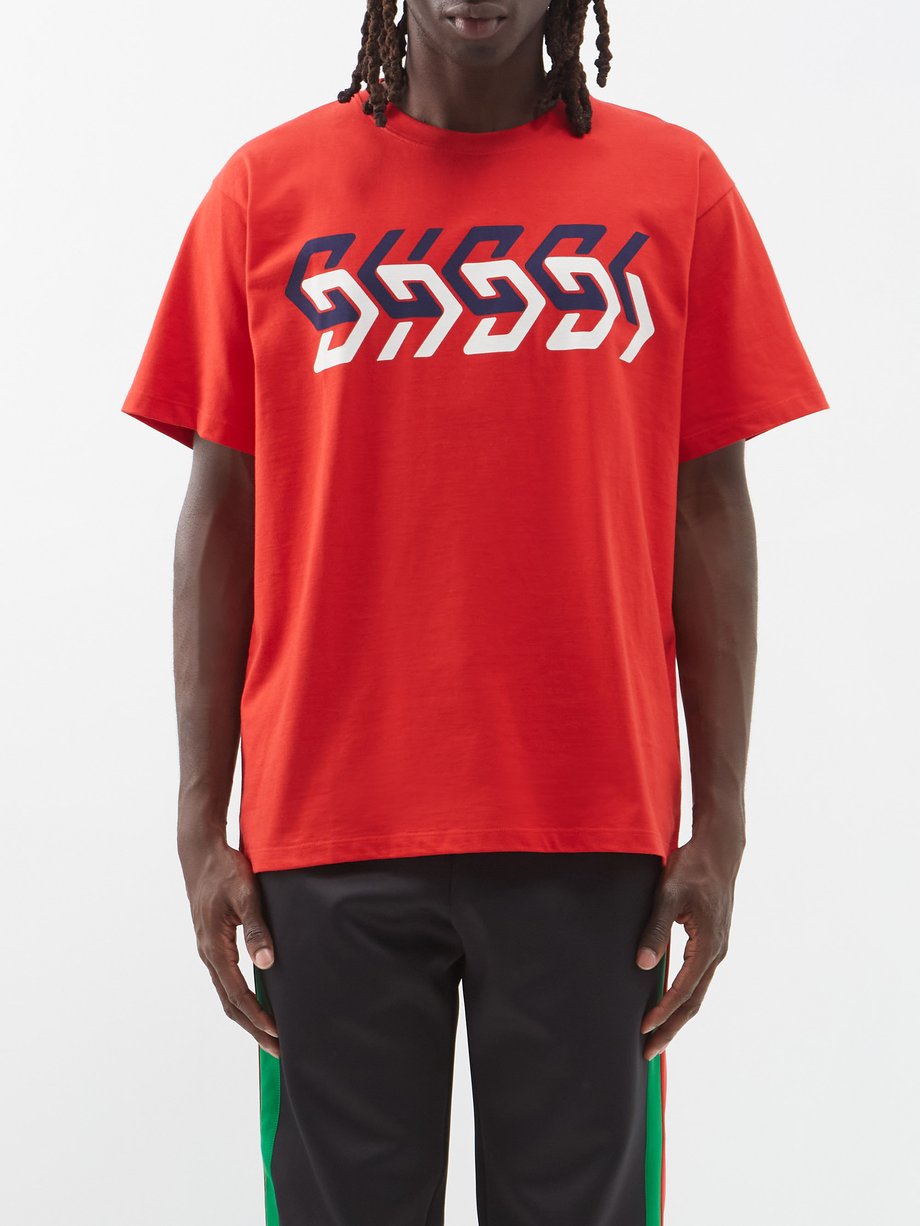 Red Logo-print cotton-jersey T-shirt | Gucci | MATCHESFASHION US