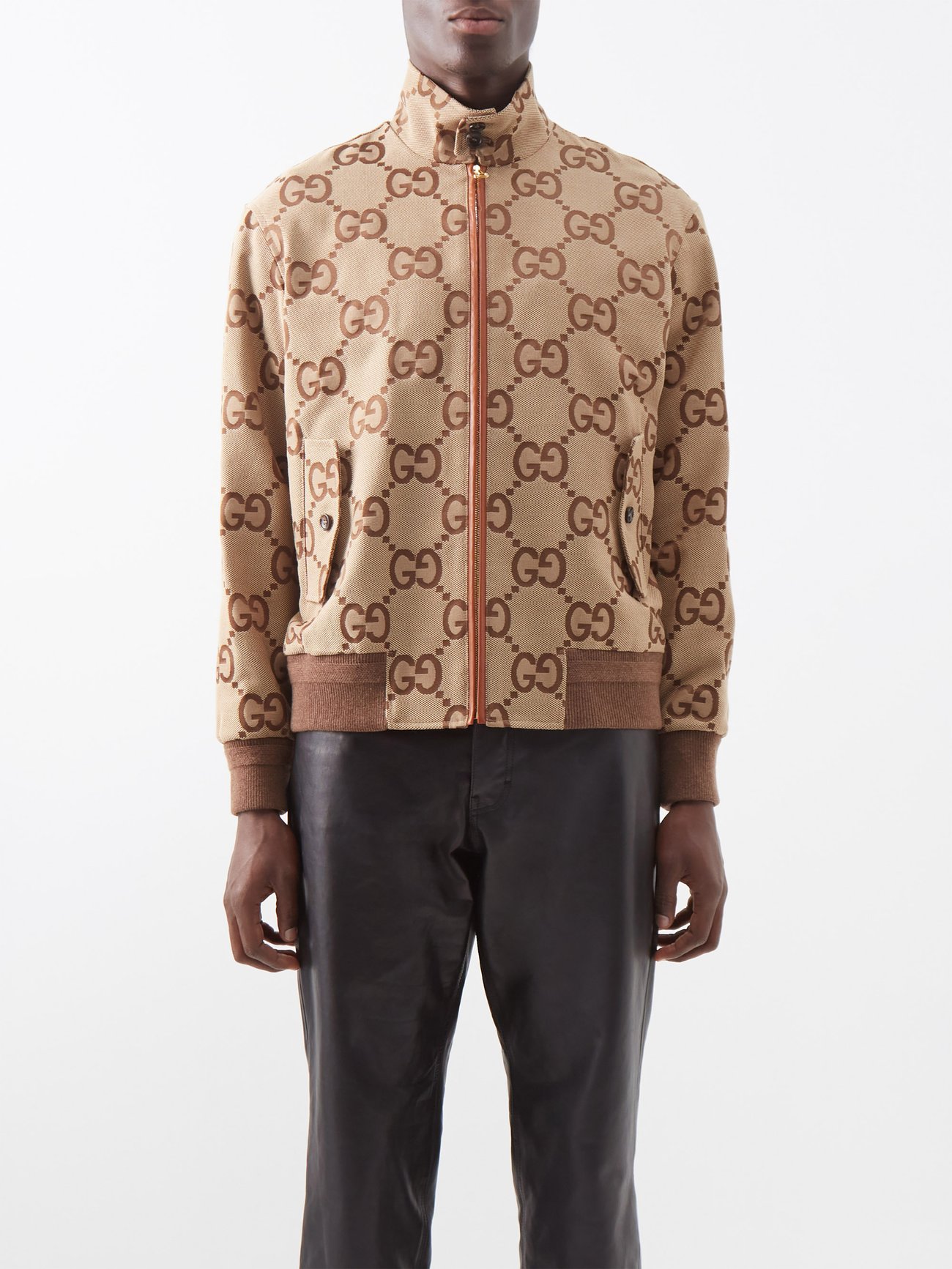 GG Supreme Canvas Bomber Jacket in Brown - Gucci