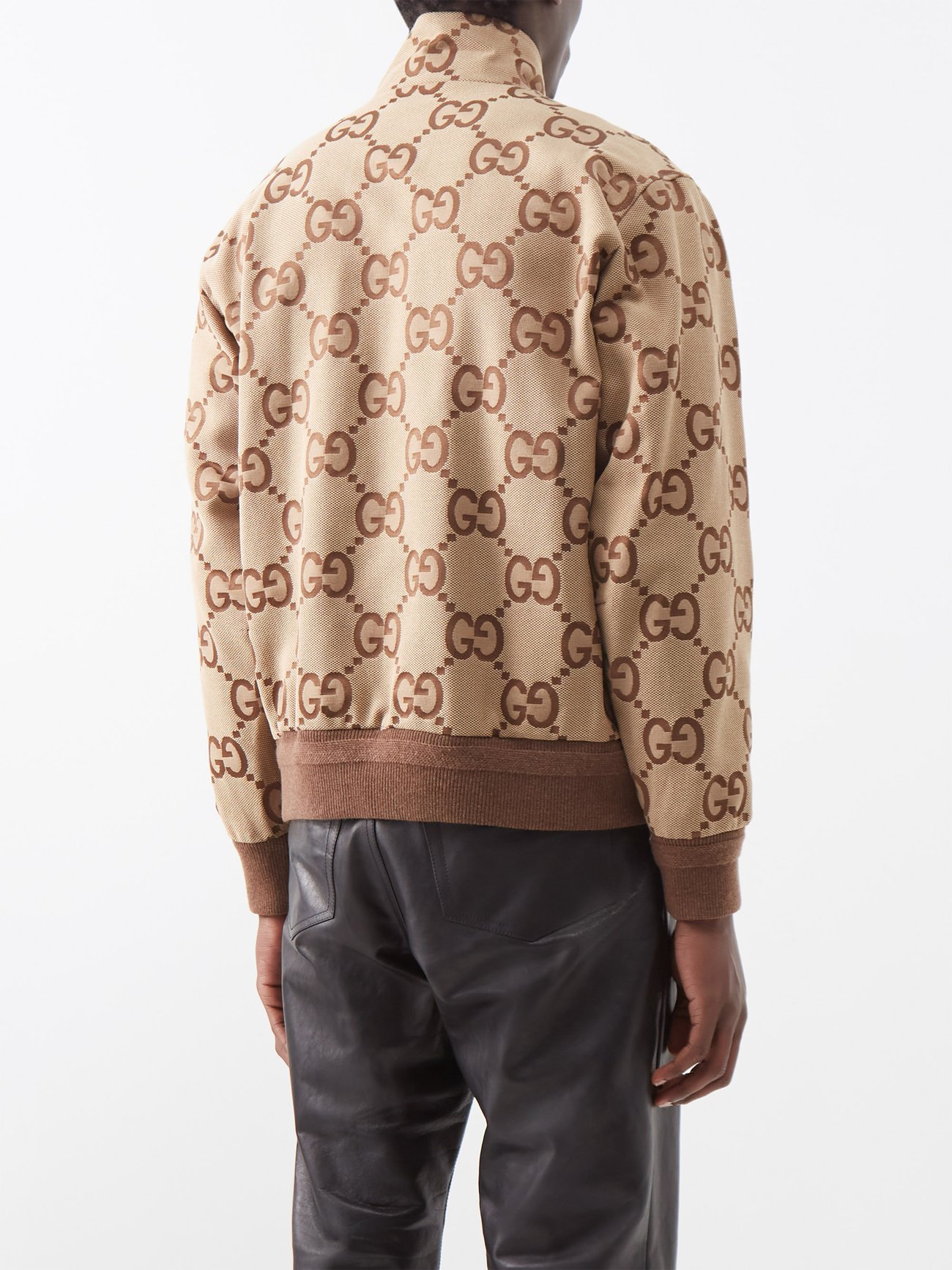 Skabelse Allerede Vag Camel GG-jacquard cotton-blend canvas bomber jacket | Gucci |  MATCHESFASHION US