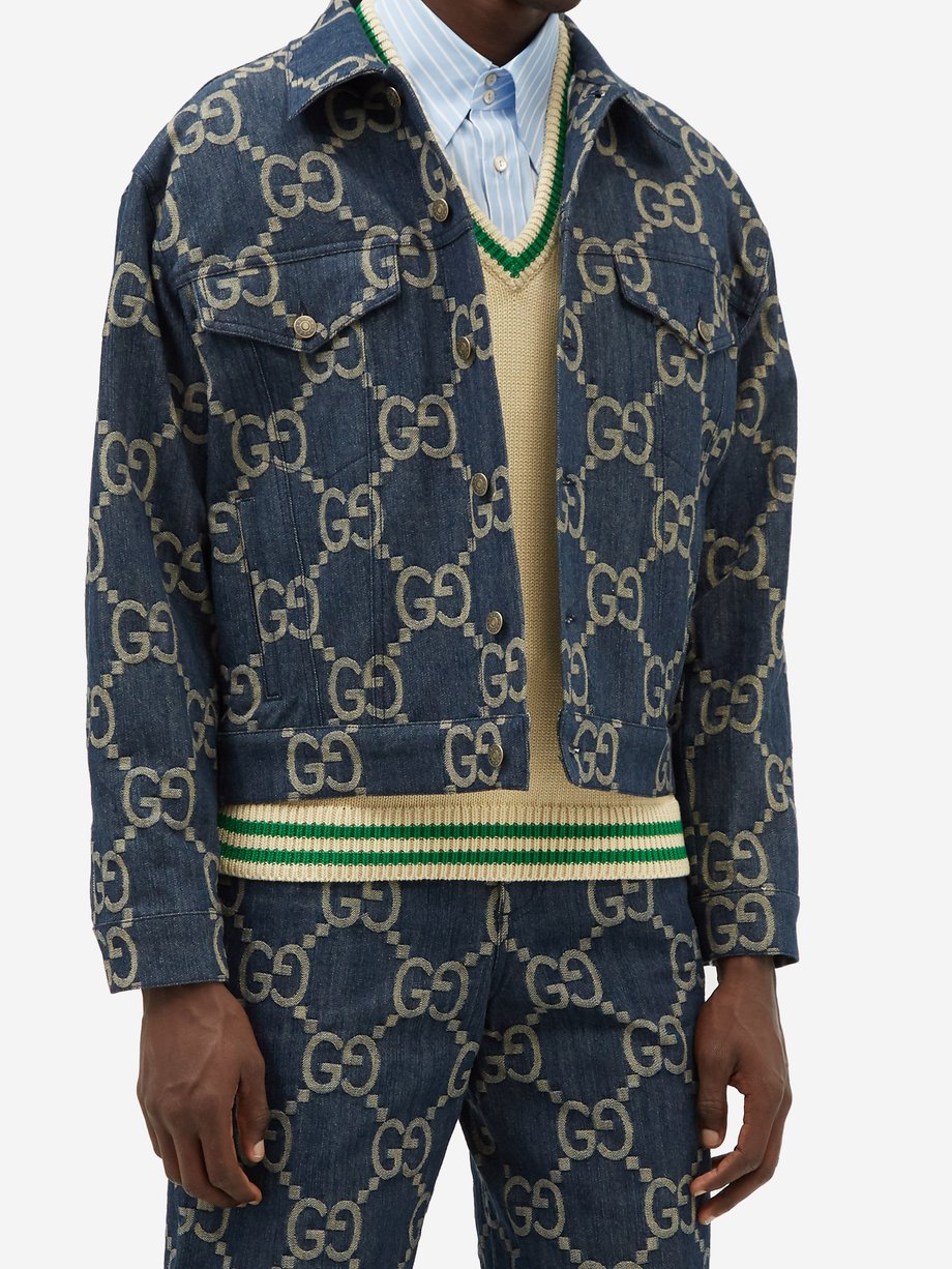 GG-embroidered denim jacket