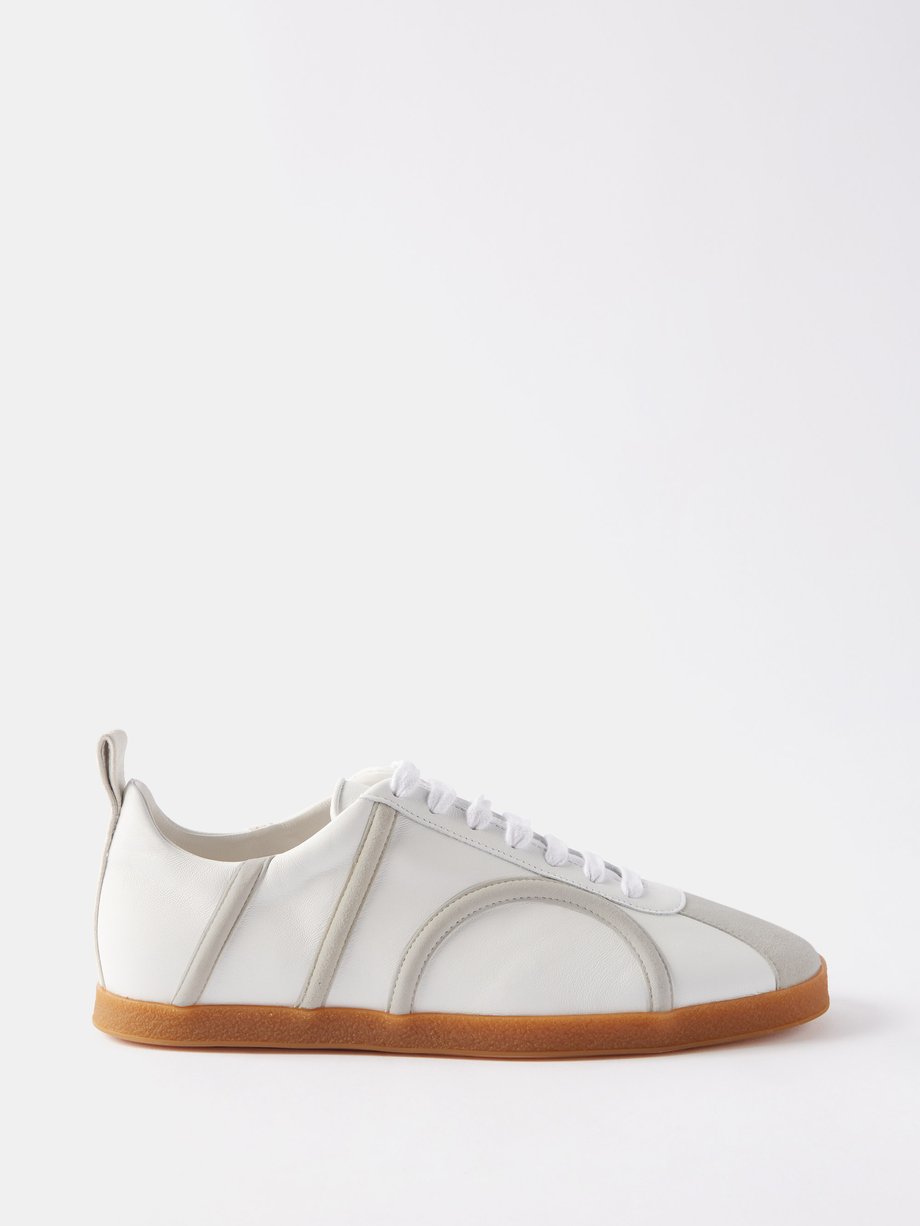 White Monogram leather and suede trainers | Toteme | MATCHES UK
