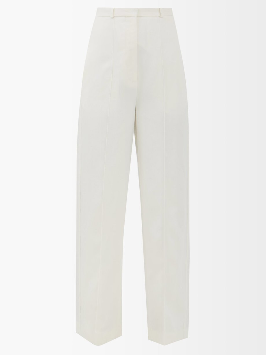 White Wide-leg tailored trousers | Toteme | MATCHESFASHION US