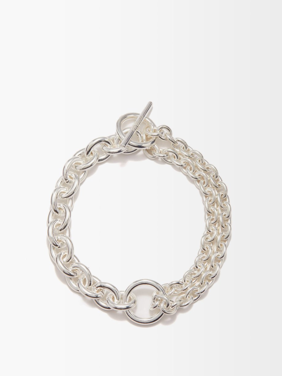 Metallic Double chain sterling-silver bracelet | All Blues