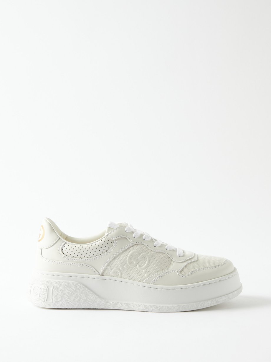 Gucci GG-embossed perforated-leather trainers