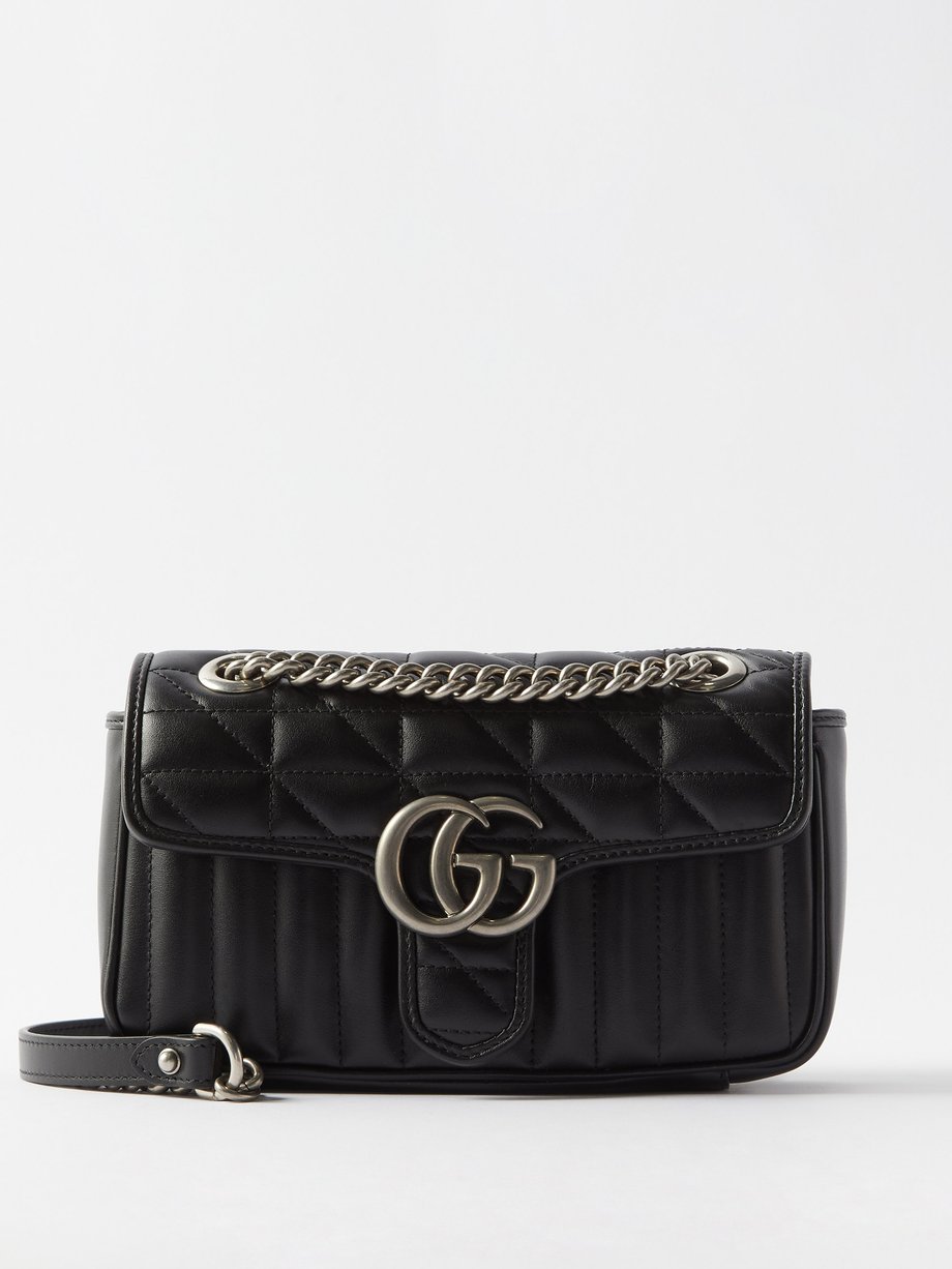 Black GG Marmont mini leather cross-body bag, Gucci