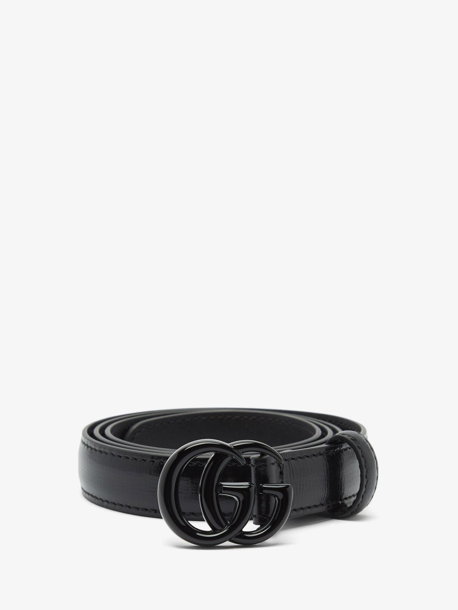 Gucci GG-logo grained leather belt