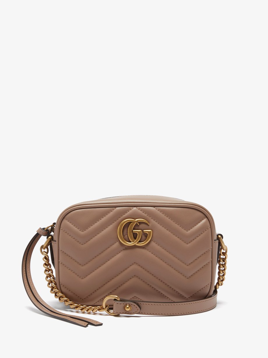 Neutral GG Marmont mini quilted leather cross-body bag | Gucci ...