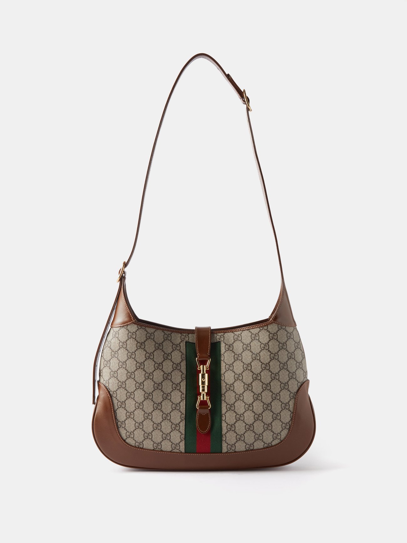 Gucci Jackie 1961 Shoulder Bag Small GG Supreme Beige/Ebony in Canvas - US