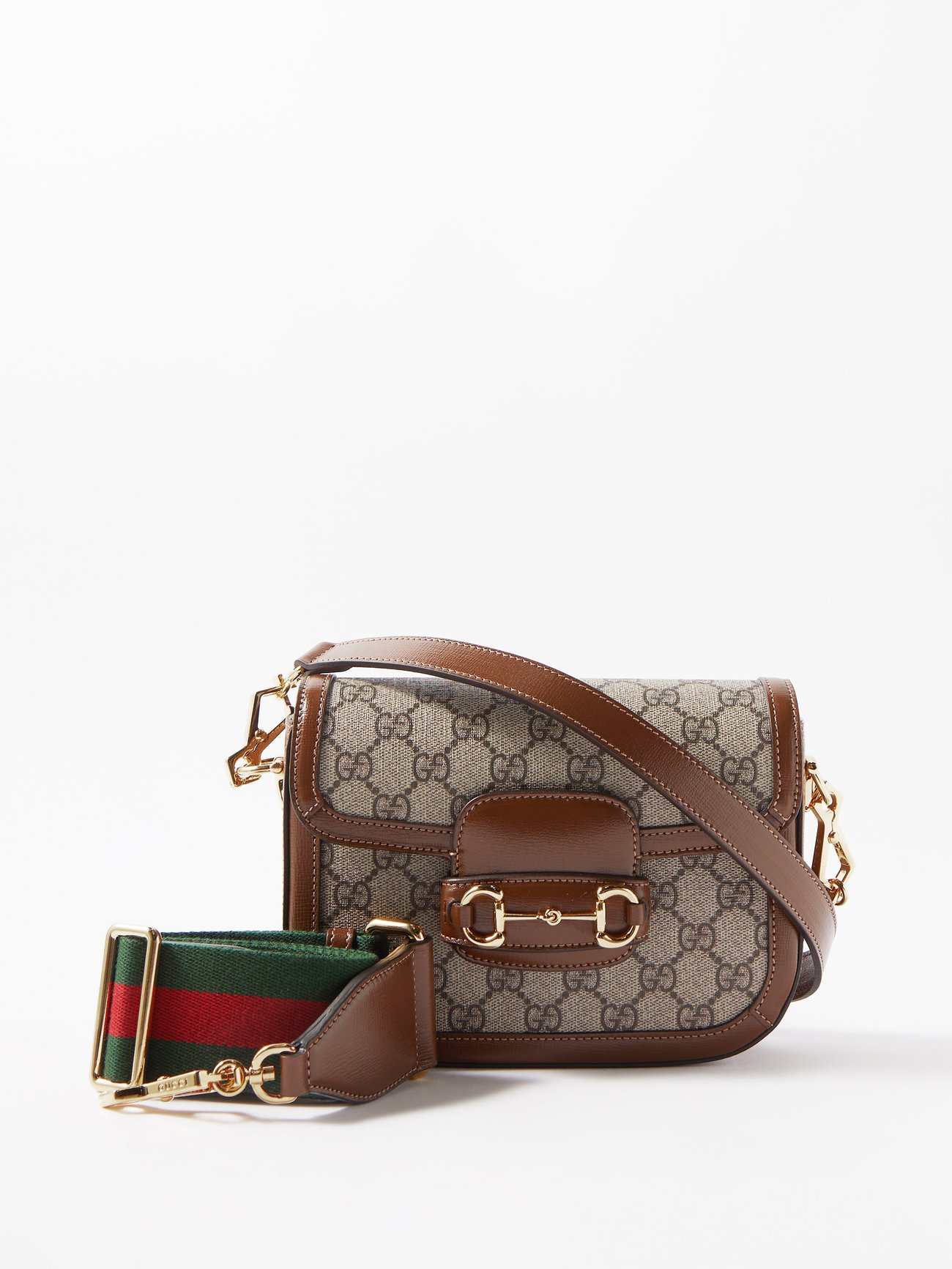Gucci GG Supreme Mini Horsebit 1955 Shoulder Bag - Brown Shoulder Bags,  Handbags - GUC1277883