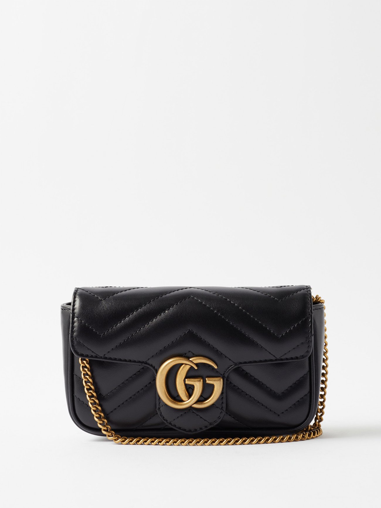 Gucci Black Matelasse Leather GG Marmont Key Case Gucci