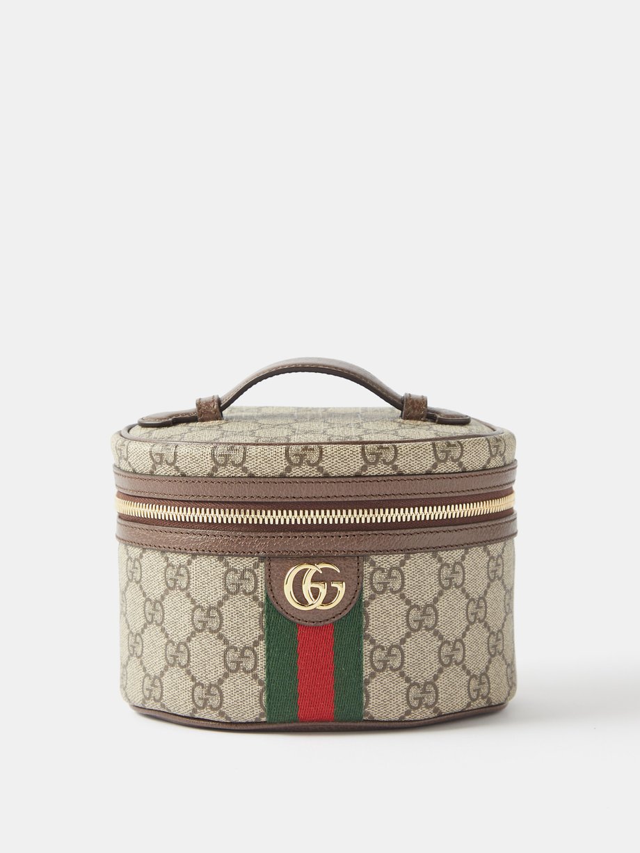 Ophidia GG-Supreme canvas and leather vanity case