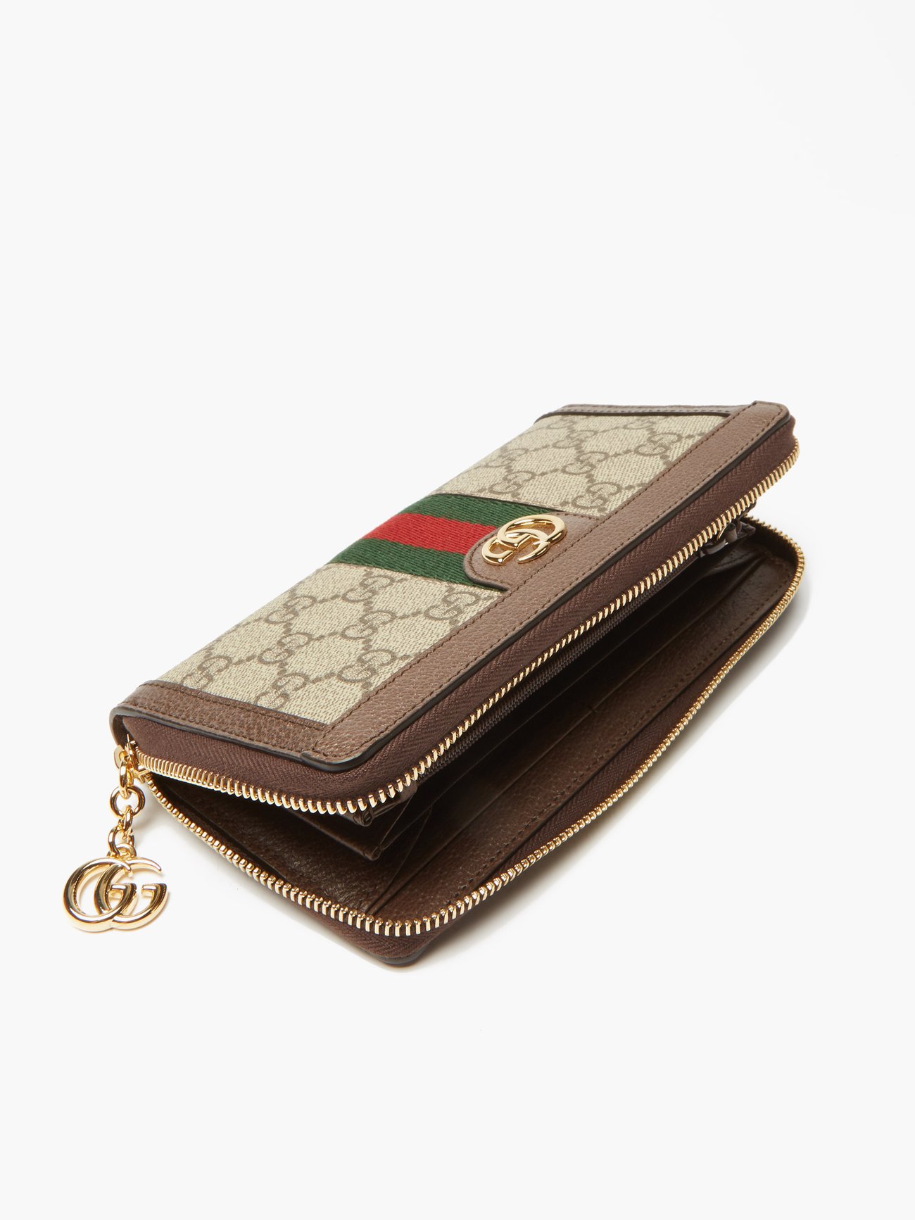 Gucci Beige Ophidia GG Supreme Zip Around Long Wallet