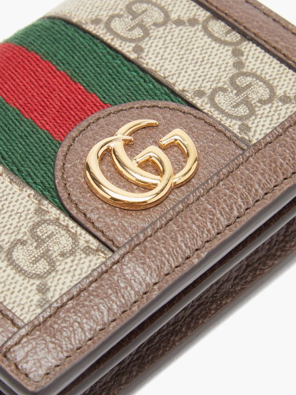Gucci Ophidia GG-jacquard Web stripe leather-trim wallet
