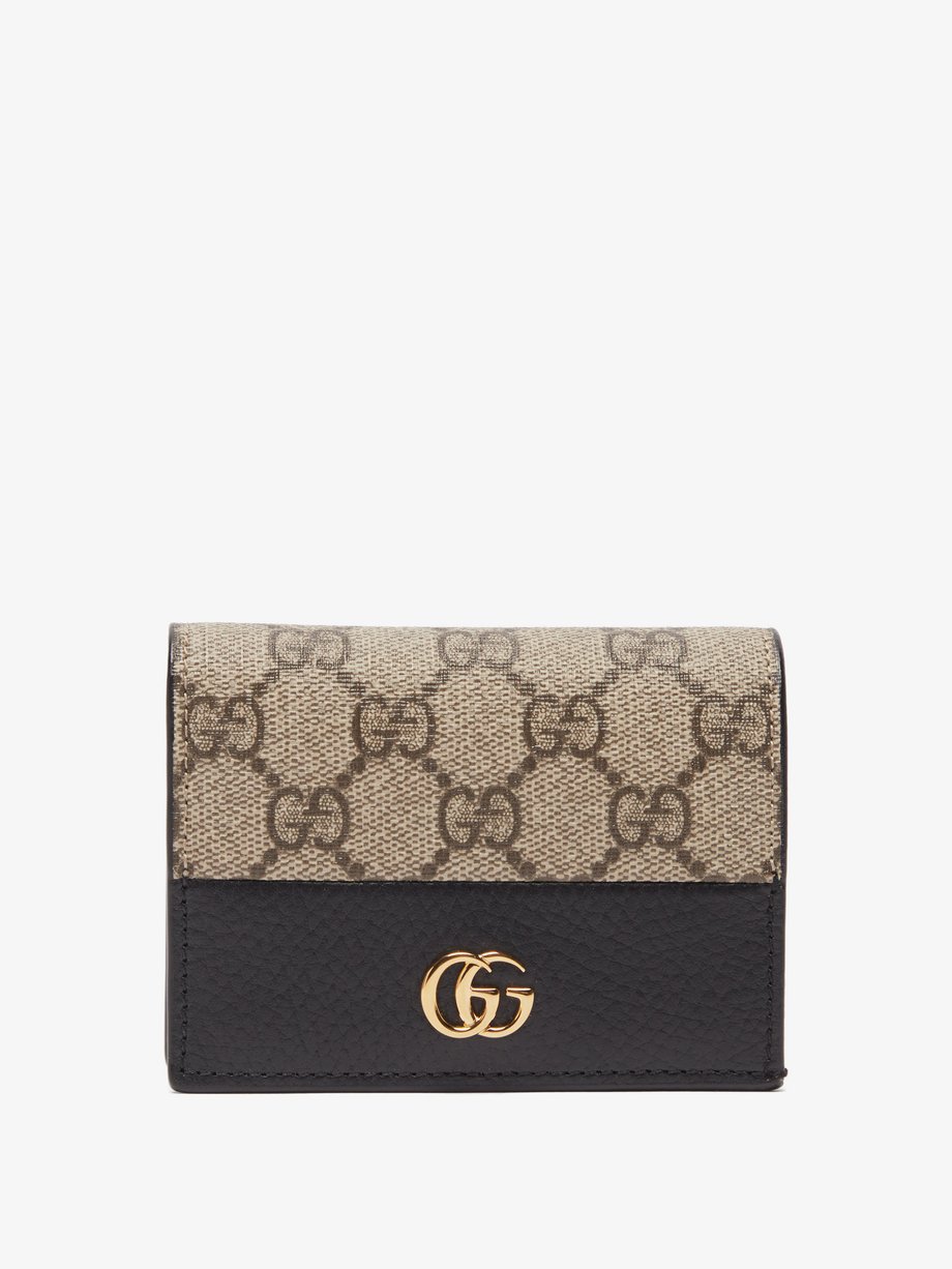 Black GG Marmont leather bi-fold wallet | Gucci | MATCHESFASHION US