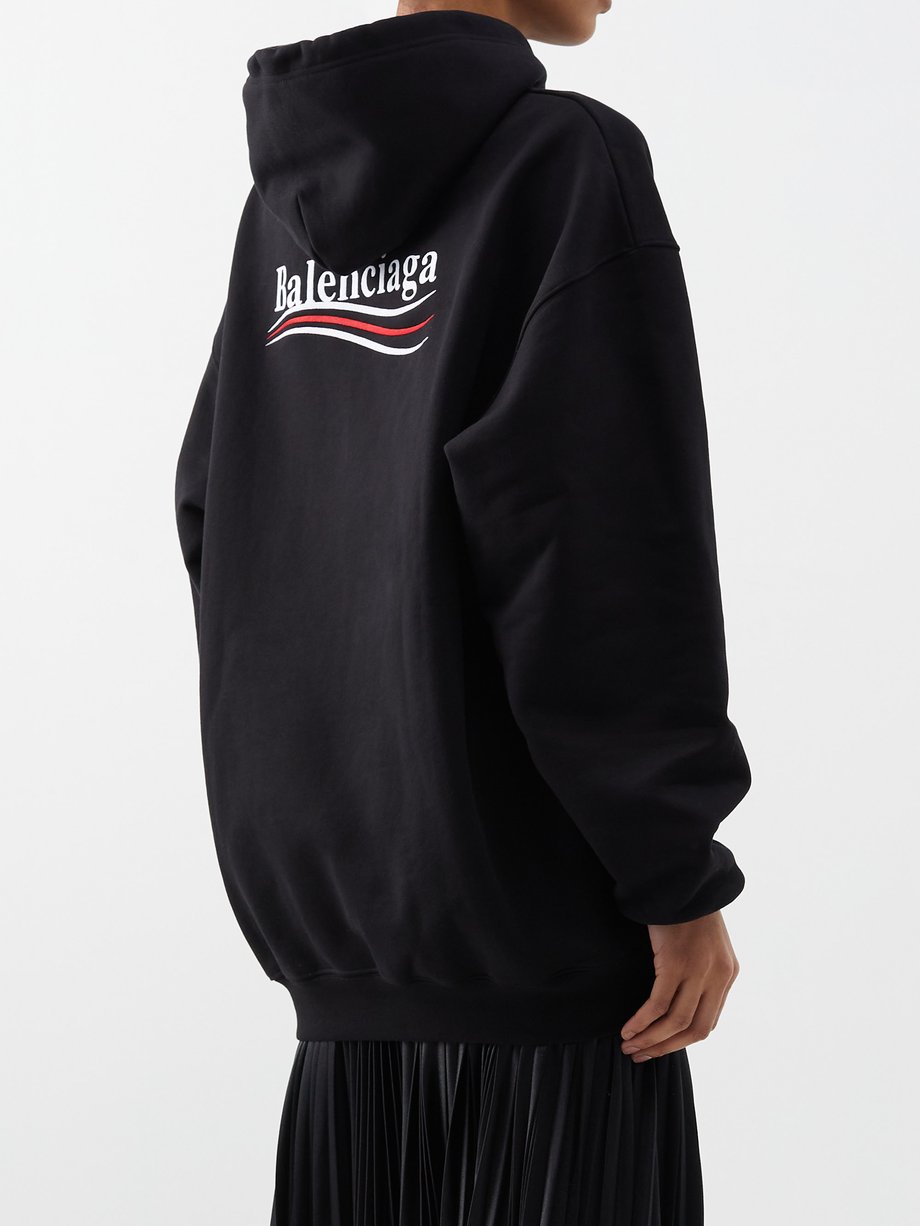 Black Campaign logo jersey hoodie Balenciaga MATCHES UK