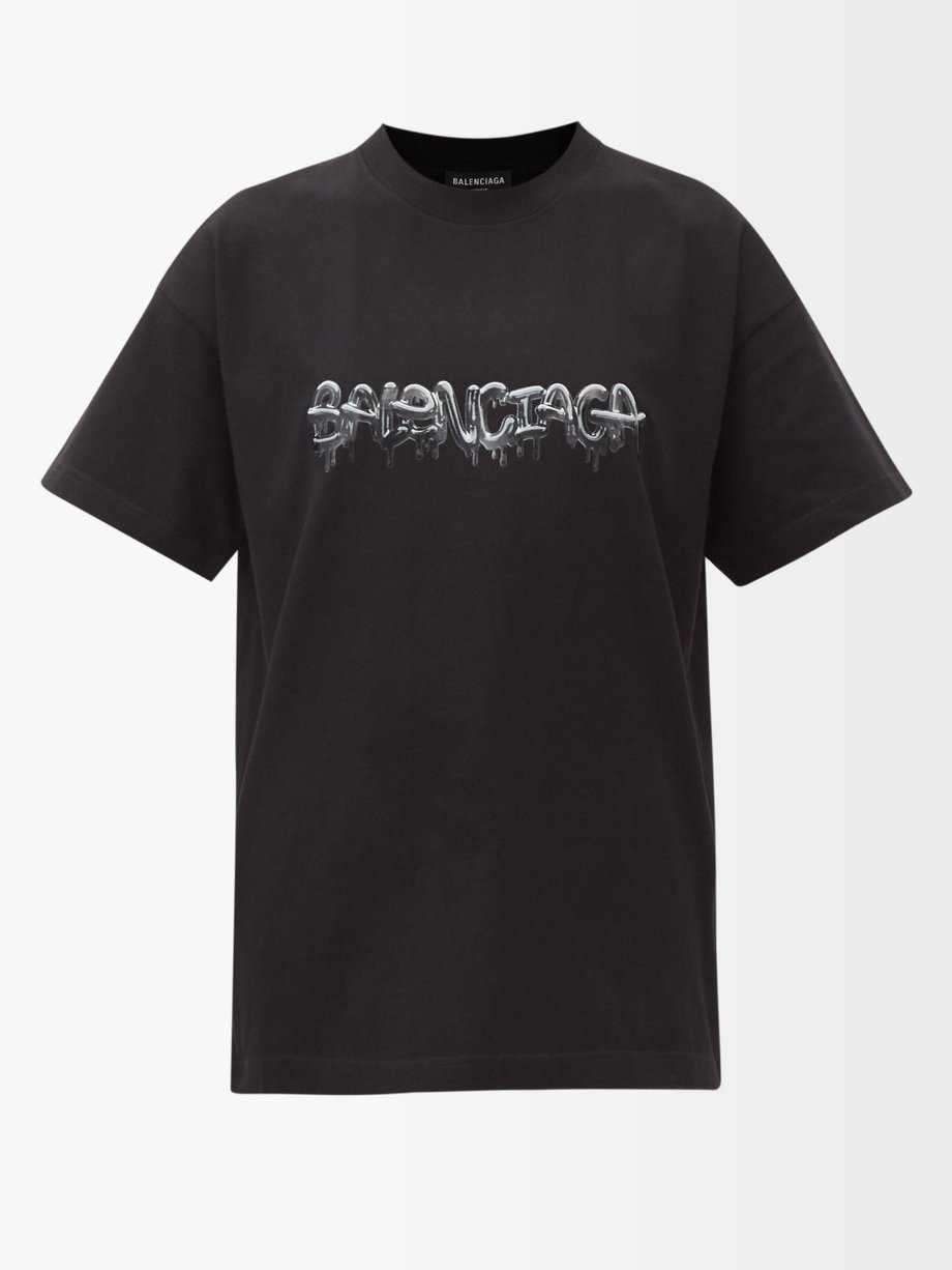 Black Slime logo-print cotton-jersey T-shirt | Balenciaga ...