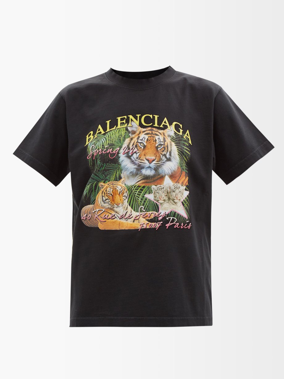 Black Year of the Tiger-print cotton-jersey T-shirt