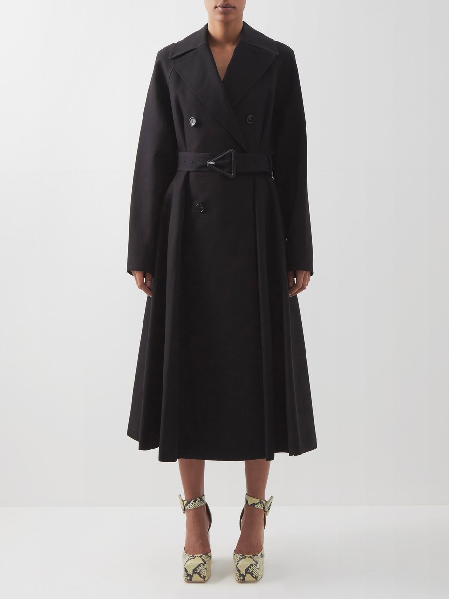 Black Triangle-buckle cotton-canvas trench coat | Bottega Veneta ...