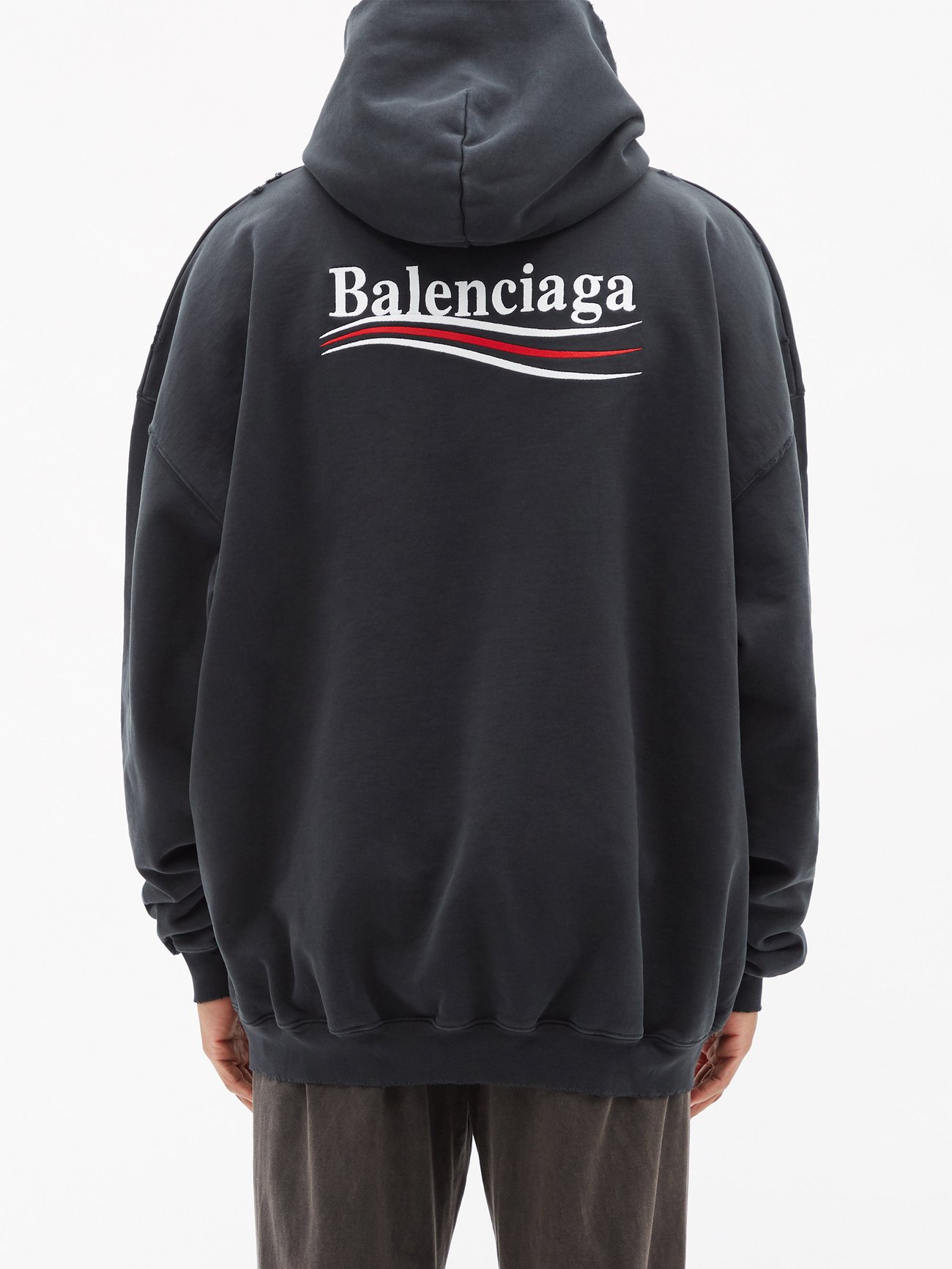 Balenciaga Strass Logo Back Oversized Hoodie