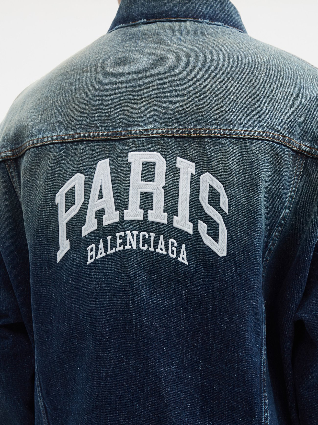 Balenciaga Embroidered Logo Denim Jacket