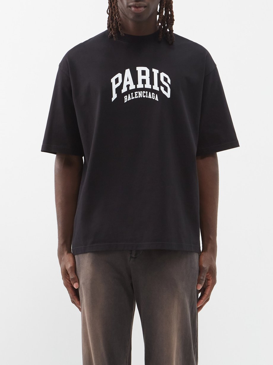 Balenciaga Paris-print cotton-jersey T-shirt