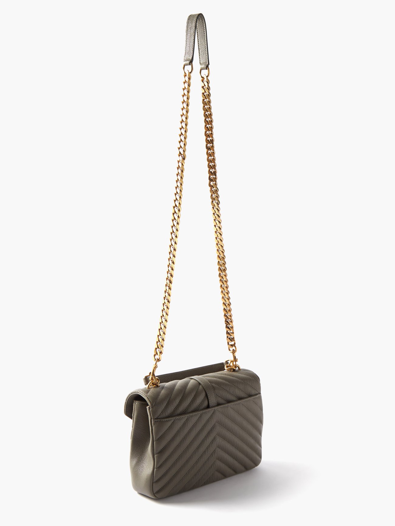 SAINT LAURENT - Collège monogram quilted-leather cross-body bag