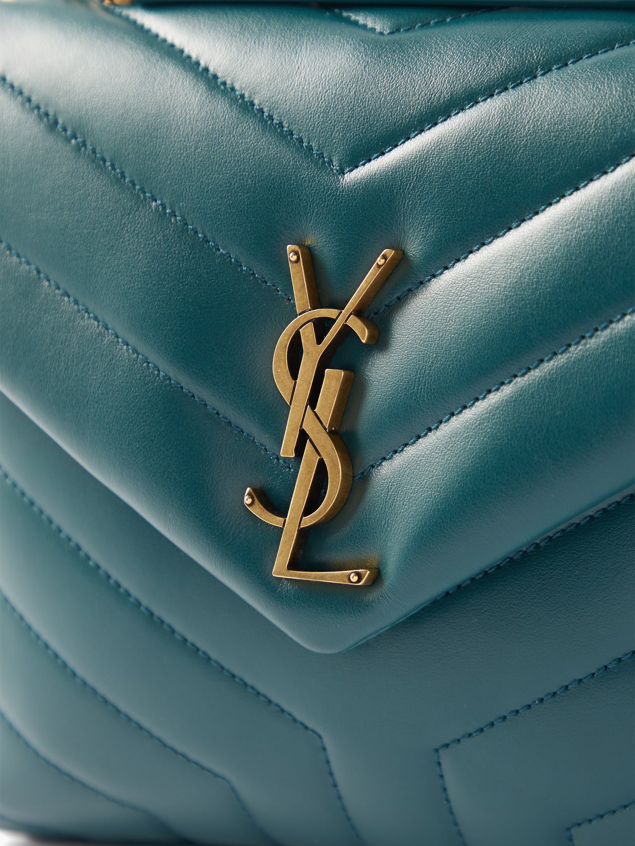 Blue Loulou small quilted leather shoulder bag, Saint Laurent