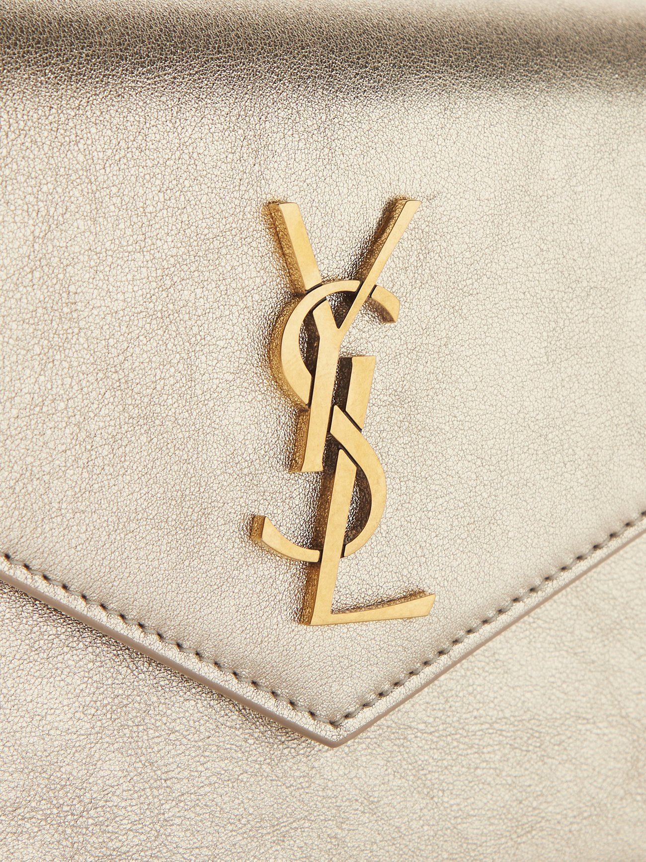 Gold Envelope YSL-logo leather cross-body bag, Saint Laurent