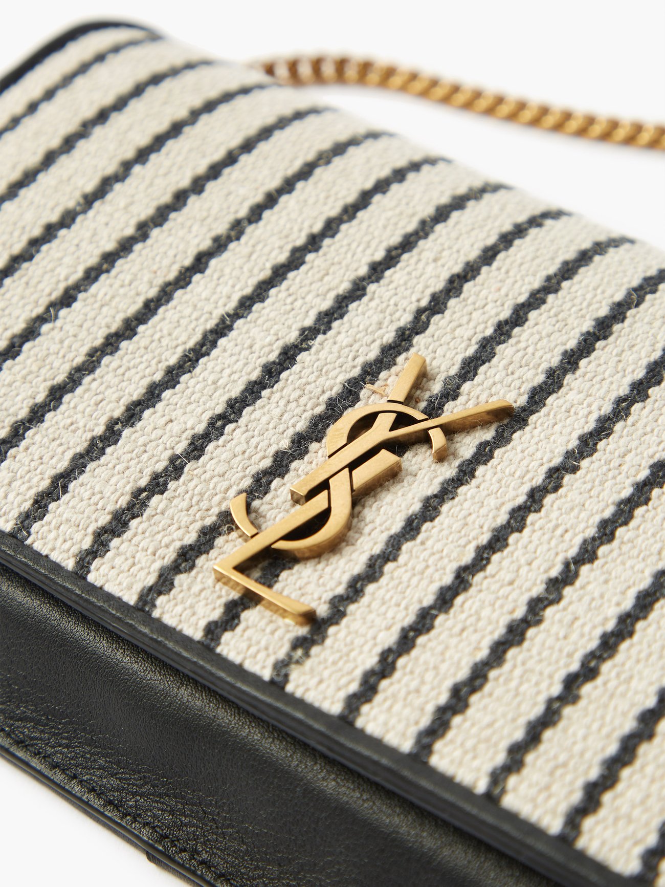 YSL' Monogram Mini Striped Canvas Crossbody Bag